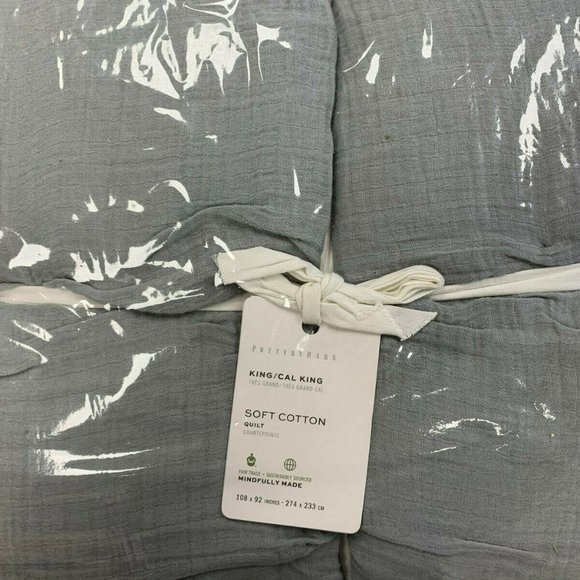 Pottery Barn Bedding Pottery Barn Chambray Soft Cotton Handcrafted Quilt Kingcal King Poshmark